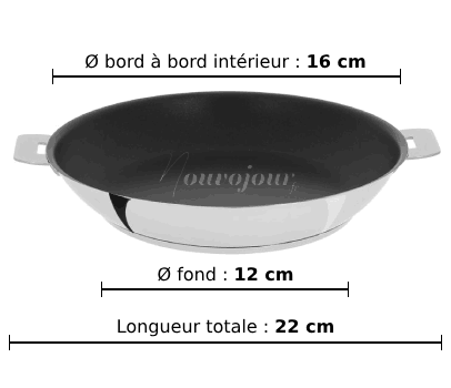 dimensions de la poêle CRISTEL Mutine P16QE