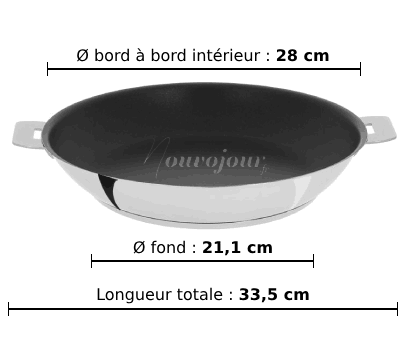 dimensions de la poêle CRISTEL Mutine P28QE