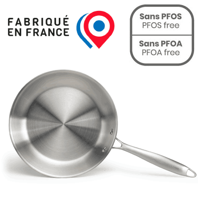 poêle inox livoo brigade 28 cm fabriquée en France